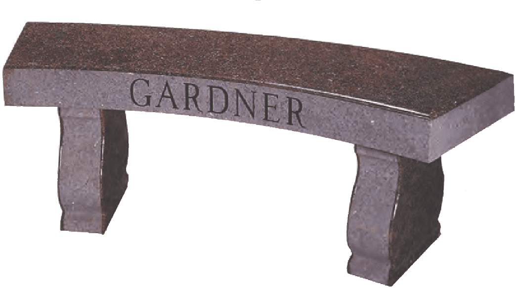 A close up of the name gardner on a bench