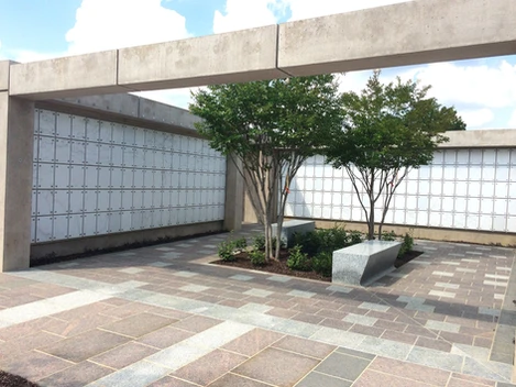 A tree in the middle of an empty courtyard.