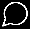 A white circle with an outline of a speech bubble.