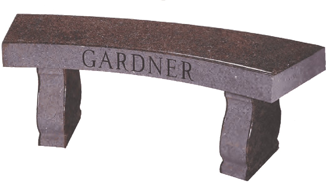 A close up of the name gardner on a bench