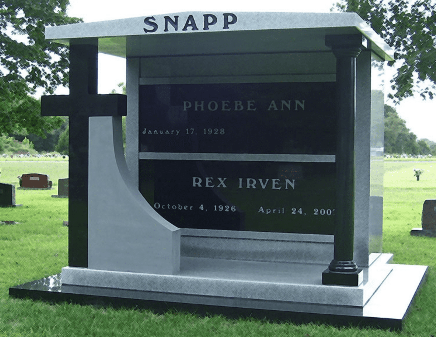 A grave with two names and the date of birth.