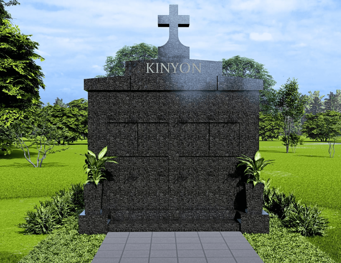 A grave with a cross on top of it.